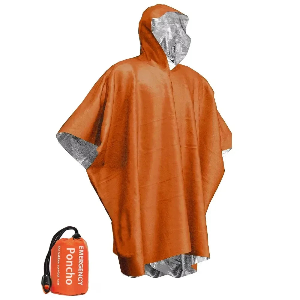 Thermische Noodponcho – Waterdichte Aluminium Regenbescherming voor Survival & Camping