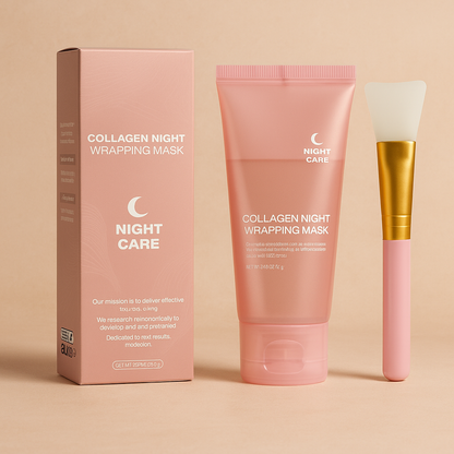 Hydraterend Collageen Nachtmasker – Peel-Off voor Elasticiteit, Glow & Minder Doffe Huid