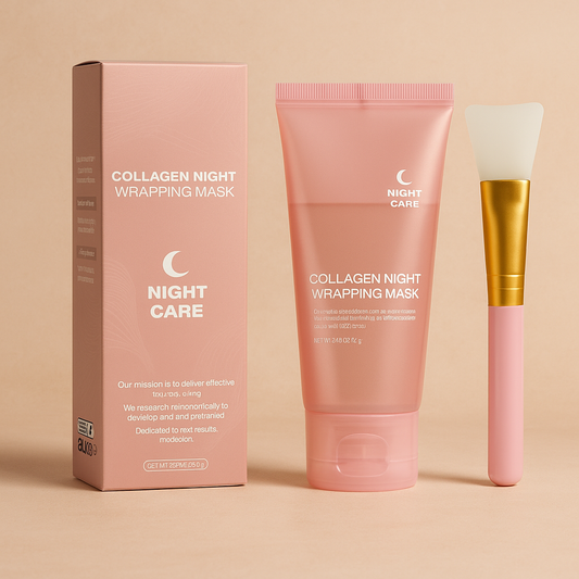 Hydraterend Collageen Nachtmasker – Peel-Off voor Elasticiteit, Glow & Minder Doffe Huid