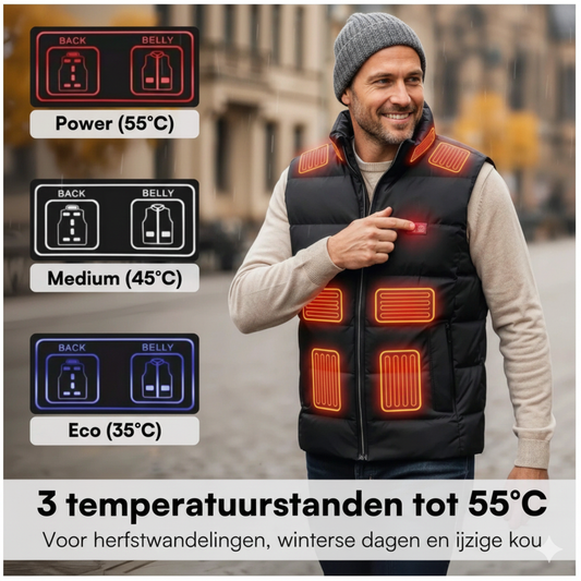 Verwarmde bodywarmer - dames en heren
