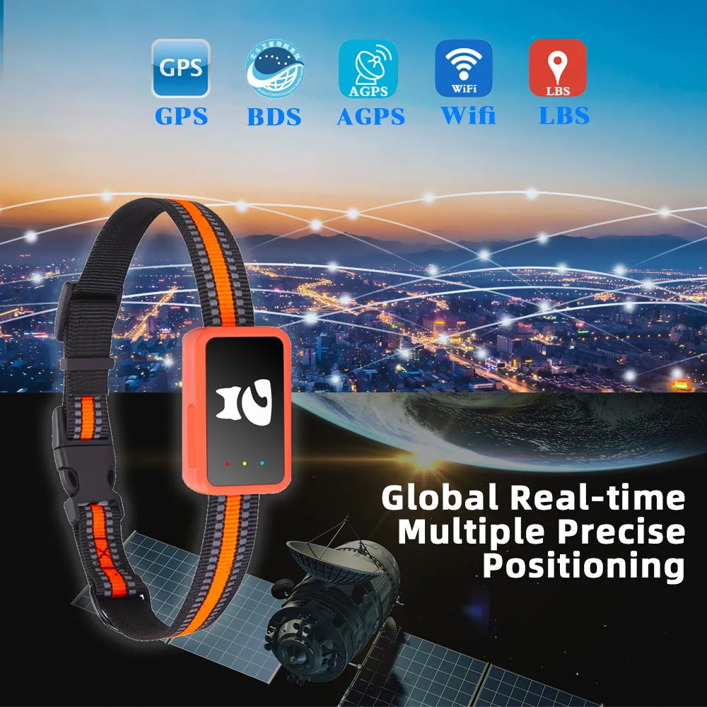 4G GPS-tracker voor honden en katten – waterdichte huisdierlocator met gezondheidsmonitor en stappenteller