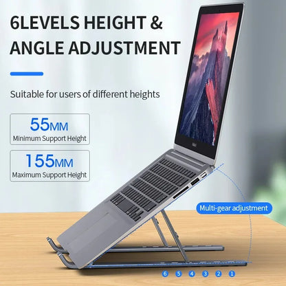 Opvouwbare Aluminium Laptopstandaard – Verstelbaar & Draagbaar voor MacBook & Laptop