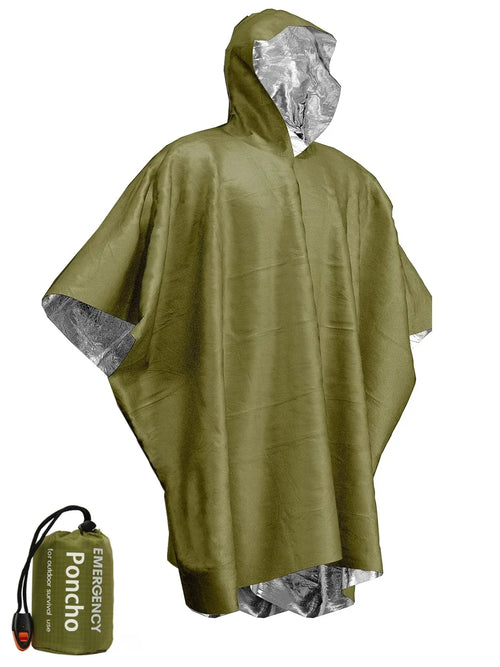 Thermische Noodponcho – Waterdichte Aluminium Regenbescherming voor Survival & Camping