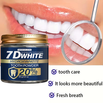7D Hydroxyapatiet Tandpoeder met Houtskool & Munt – Diepe Reiniging en Frisse Adem (60g)