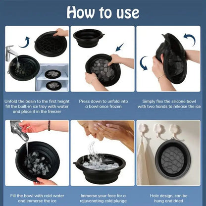 Opvouwbare Face Ice Bath – Gezichtskoeling met Ijslade voor Frisse & Stralende Huid