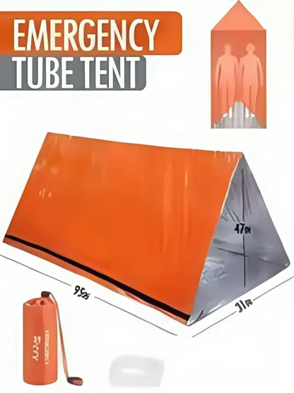 2-Persoons Survival Noodtent – Waterdichte Mylar Shelter + Warmte-Isolerende Slaapzak (SOS Rescue Set)