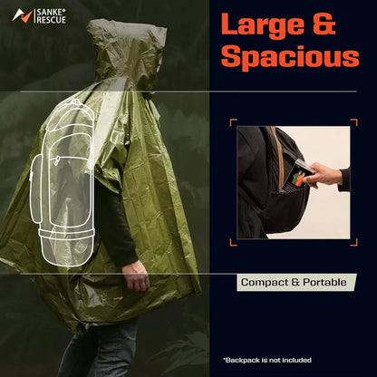 Thermische Noodponcho – Waterdichte Aluminium Regenbescherming voor Survival & Camping