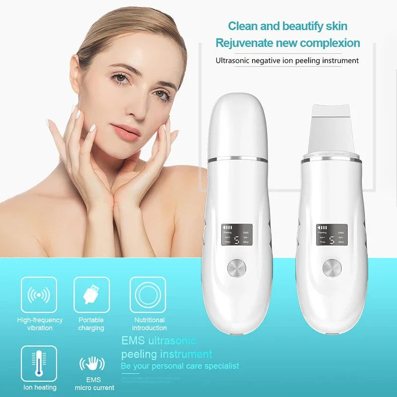 Ultrasonic Face Scrubber – Milde Dieptereiniging & Glow Boost