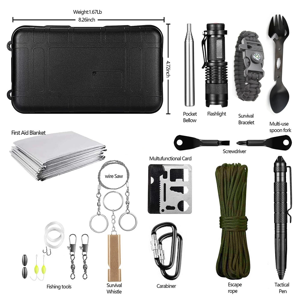14-delige Survival Noodkit – Tactical Outdoor Set
