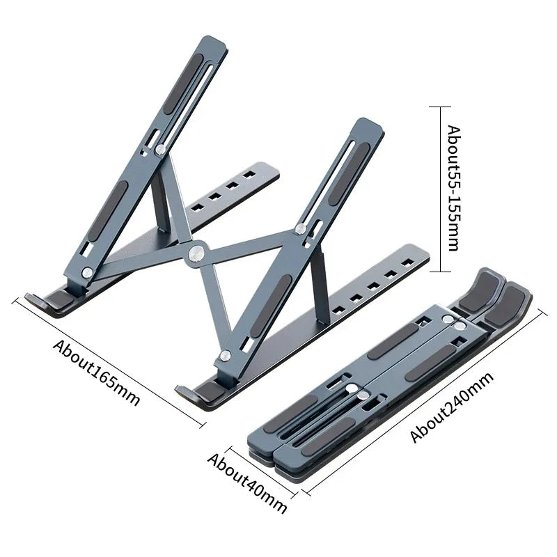 Opvouwbare Aluminium Laptopstandaard – Verstelbaar & Draagbaar voor MacBook & Laptop