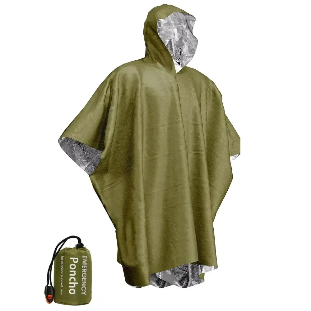 Thermische Noodponcho – Waterdichte Aluminium Regenbescherming voor Survival & Camping