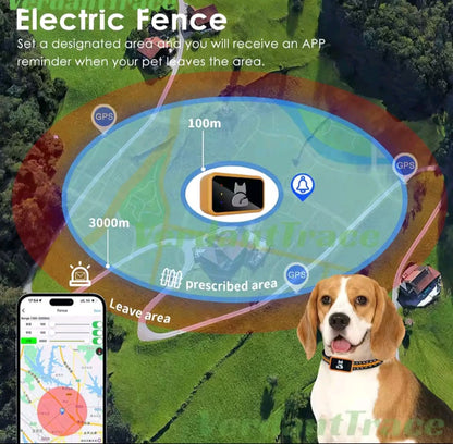 4G GPS-tracker voor honden en katten – waterdichte huisdierlocator met gezondheidsmonitor en stappenteller