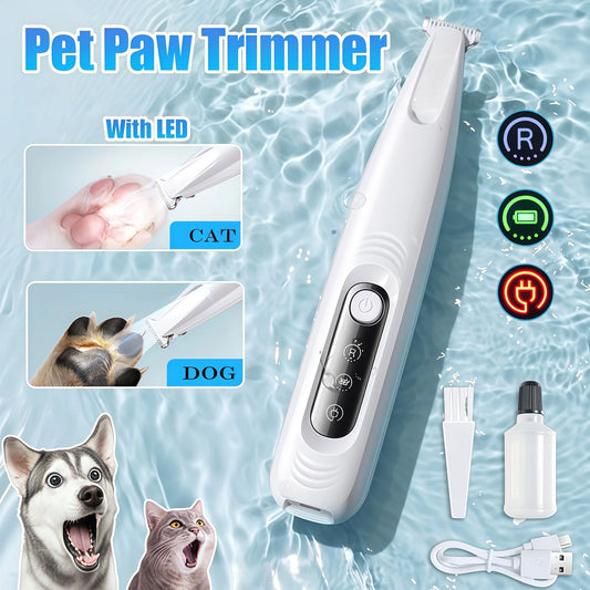 LED Honden- en kattenpoottrimmer – Waterdicht & Draagbaar, 18mm Brede Bladen