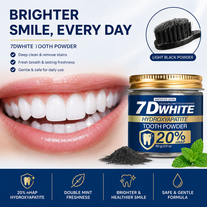7D Hydroxyapatiet Tandpoeder met Houtskool & Munt – Diepe Reiniging en Frisse Adem (60g)